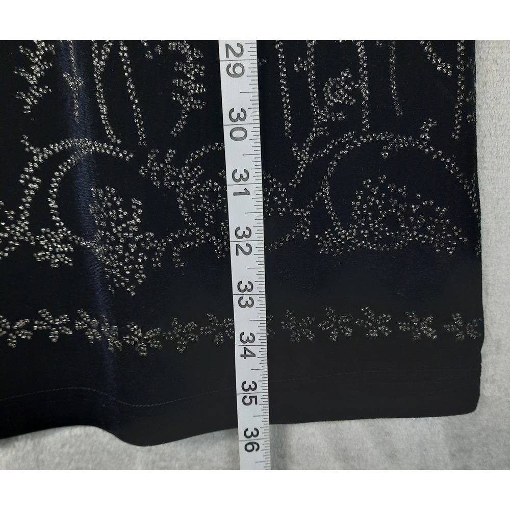 VTG Black Velvet Mini Dress Silver Glitter Womens Small Whimsigoth Fairy Grunge - Picture 13 of 13